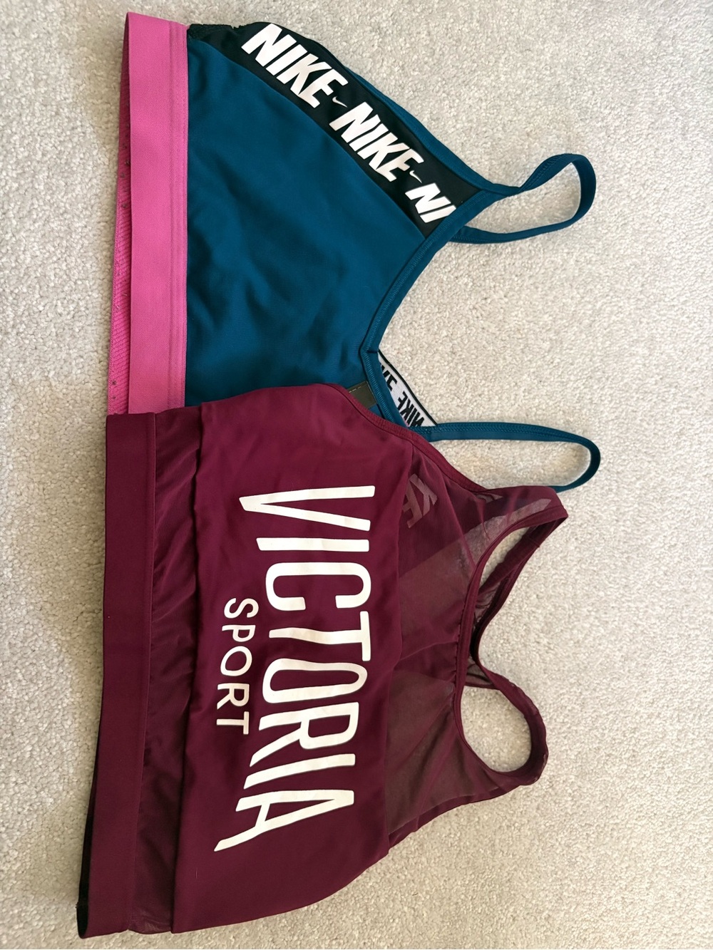 Nike Teal & Pink Colorblock Women's Swim Top